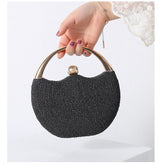 Sac à cocktail portable rétro en poudre scintillante, sac à dîner en arc, sac à perles, sac de soirée